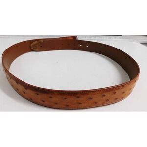 J W Cooper Genuine Cognac Ostrich Leather Belt sz 36